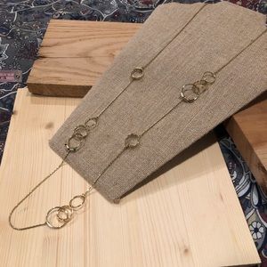 Fragments hoop circle ring charm long necklace